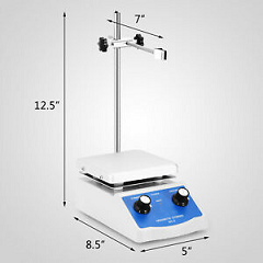 Magnetic Stirrer Mixer w/12x12cm Hotplate Stirring Bar&Support Stand 220V